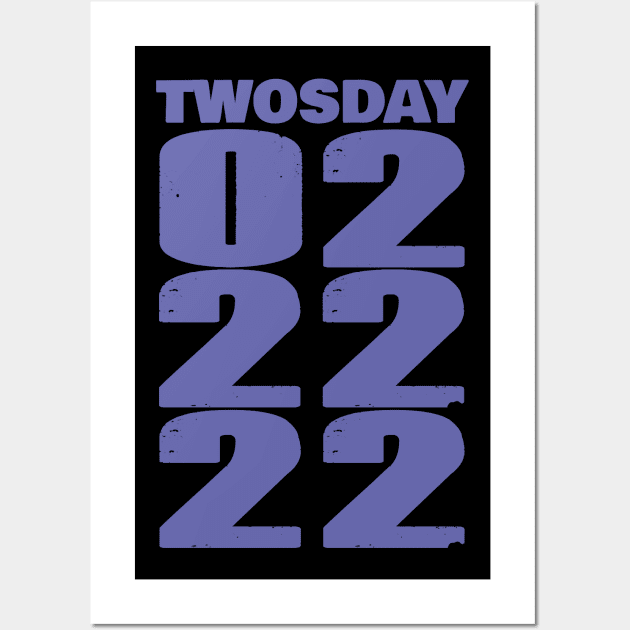 Twosday 022222 in Very Peri Periwinkle Blue Typography Wall Art by ellenhenryart